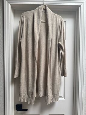 Oatmeal Open-Front Women's Sweater Cardigan